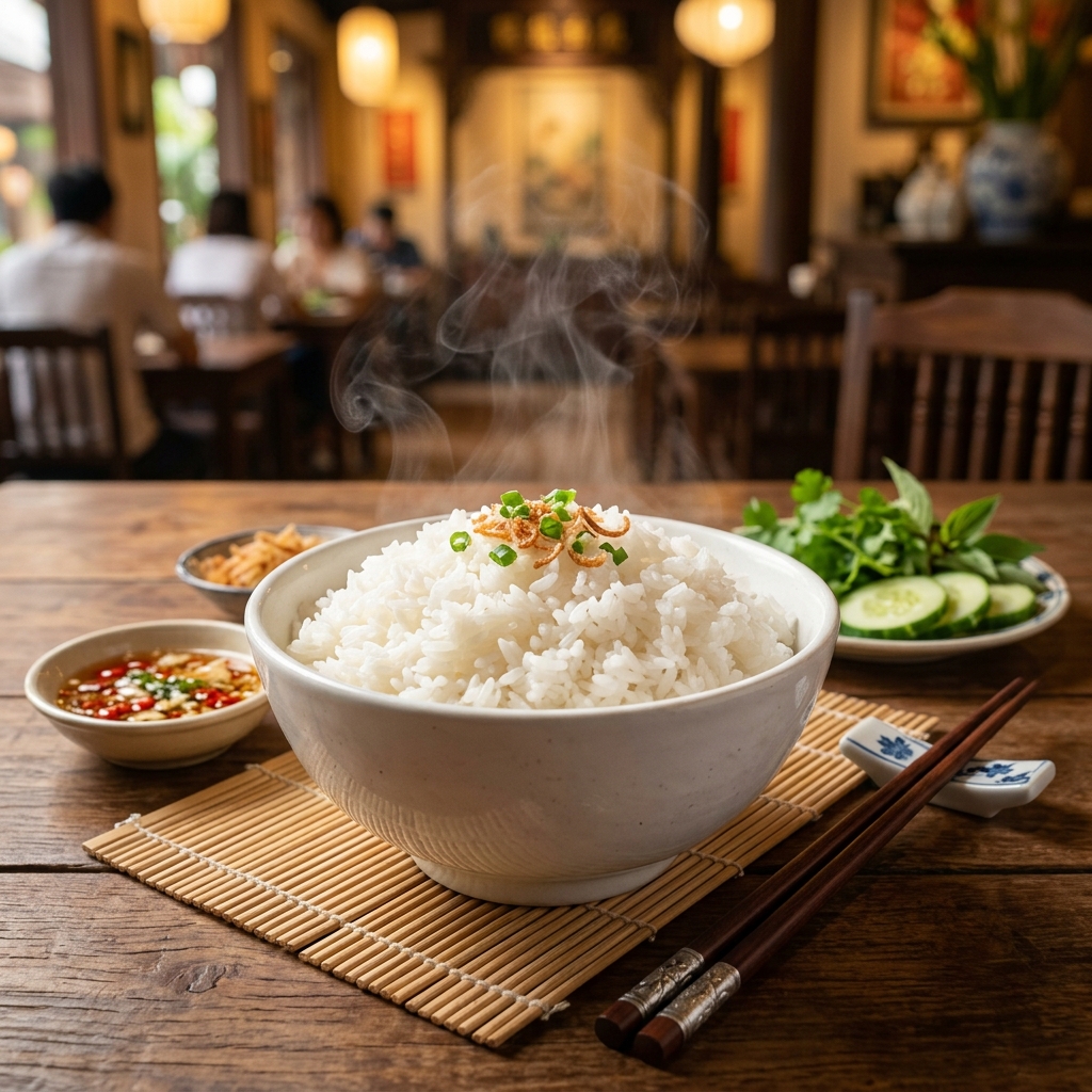Cooked ST25 rice soft fluffy and fragrant